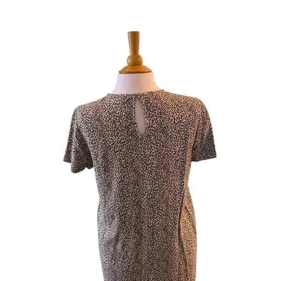 Jenni Kayne Leopard Print T Shirt Dress Mini Casual Oversized Animal Size XS - Picture 9 of 16